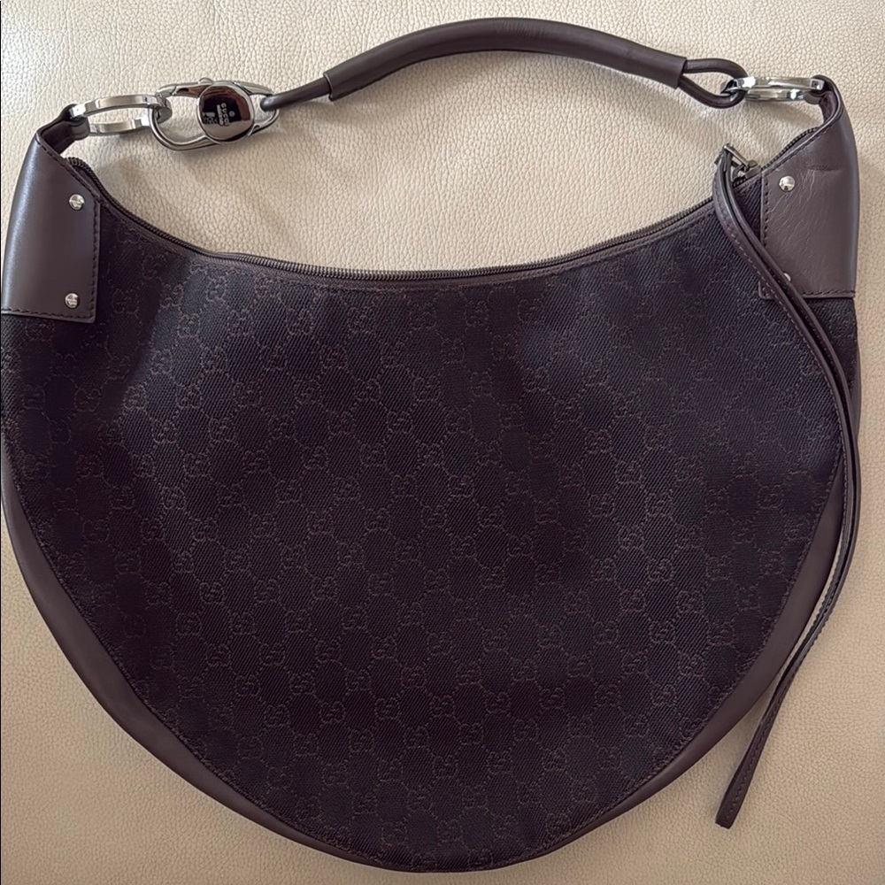 Gucci Dark Brown Leather Hobo Bag